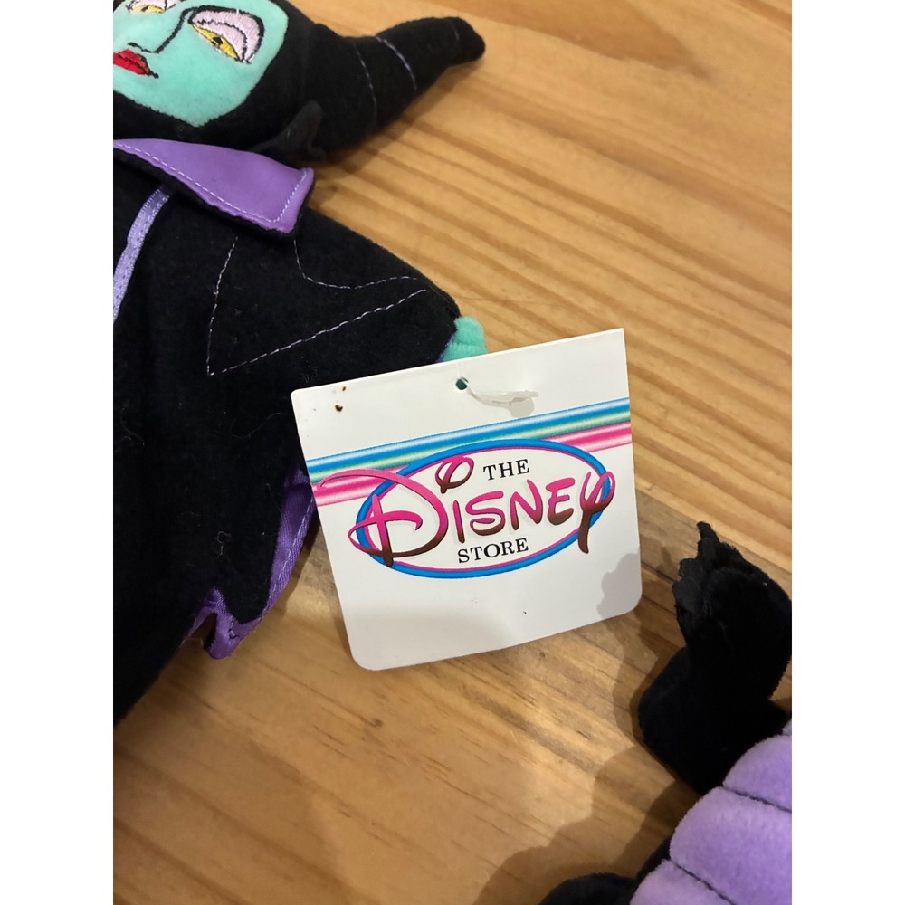 Disney Store Sleeping Beauty Maleficent Dragon 7" Bean Bag Plush Doll Set Lot - Picture 2 of 2